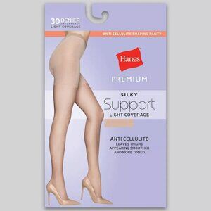 NEW Hanes Premium Women's Sheer High Waist Shaping Pantyhose Medium Nude